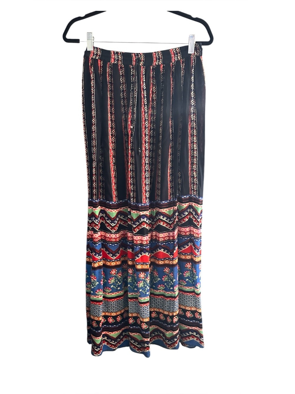 Forever 21 Colorful Boho Maxi Skirt with Drawstring Elastic Waist! Size M